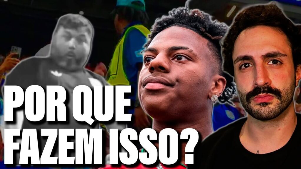 Thumbnail do vídeo de Gustavo Gaiofato no Youtube, com uma montage: o professor Gaiofato em primeiro plano, o influencer Speed um pouco atrás, e em terceiro plano as cenas de racismo, representando o racismo na Argentina.